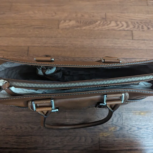 NWOT Michael Kors Brookville Black Leather Satchel Handbag Vintage - Picture 2 of 8